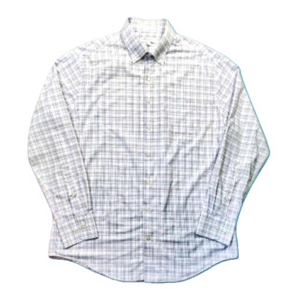 Peter Millar Summer Comfort Plaid Long Sleeve Button Up Shirt Size Large